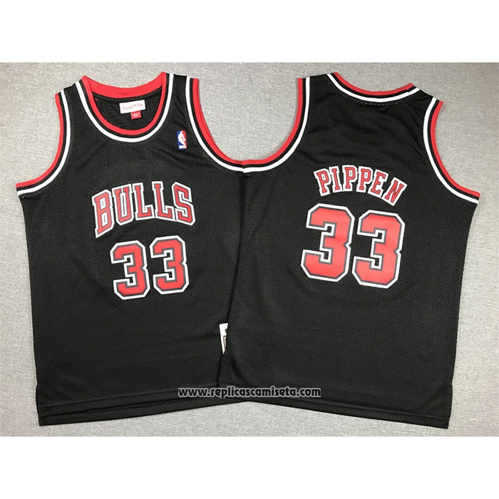 Camiseta Nino Chicago Bulls Scottie Pippen #33 Mitchell & Ness 1997-98 Negro
